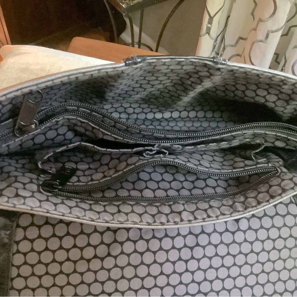 Brighton Black and White Chain Strap Bag - Picture 3 of 8